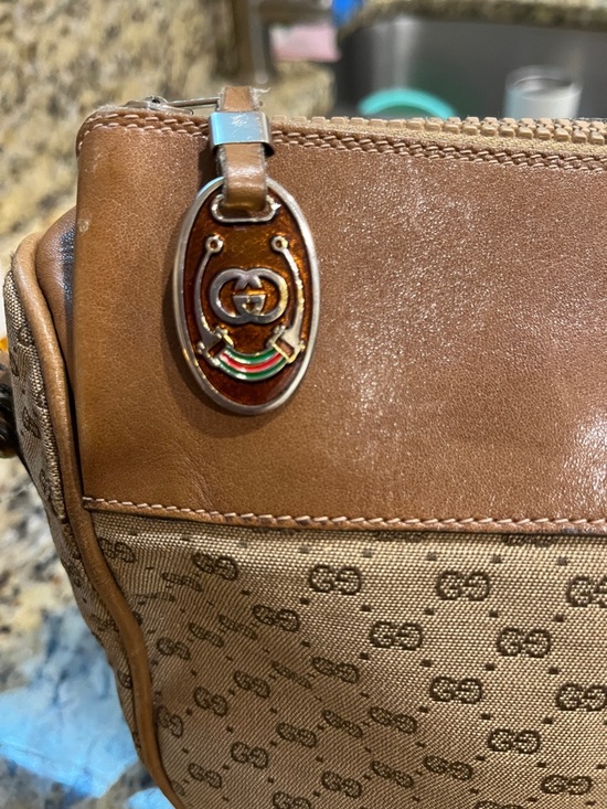 EUC Authentic Vintage Gucci Micro GG Monogram Canvas and Leather Crossbody - Picture 6 of 10
